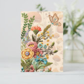 Fleurs et champignons Merci Note (Debout devant)