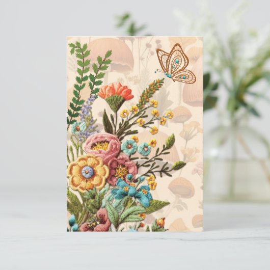 Fleurs et champignons Merci Note (Debout devant)