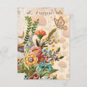 Fleurs et champignons Merci Note (Devant / Derrière)