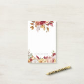 Fleurs et Citrouilles rustiques tombent Post-It No (Sur un bureau)