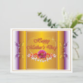 Fleurs et Coeur Design Bonne carte de fête des mèr (Debout devant)