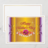 Fleurs et Coeur Design Bonne carte de fête des mèr (Devant / Derrière)