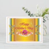 Fleurs et Coeur Design Bonne carte de fête des mèr (Debout devant)