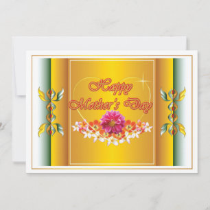 Fleurs et Coeur Design Bonne carte de fête des mèr