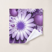 Fleurs et cœurs abstraits de l'amour fractal (Gant de toilette)