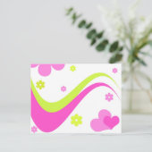 Fleurs et coeurs - Carte postale (Debout devant)