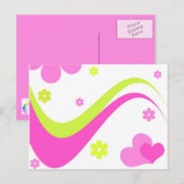 Fleurs et coeurs - Carte postale (Devant / Derrière)