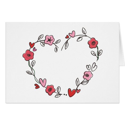 Fleurs et coeurs rouges et roses du coeur floral (Devant Horizontal)