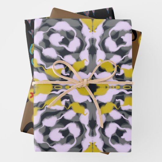 Fleurs et coeurs tourbillonnant PUNCHY Papier à en (En situation)