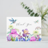 Fleurs et colibri oiseau Aquarelle merci (Debout devant)