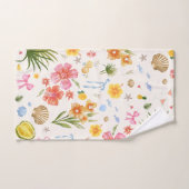 Fleurs et coquillages Tropiques Côtiers (Serviette à main)