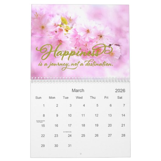 Fleurs et devis Calendrier mural (Mar 2026)