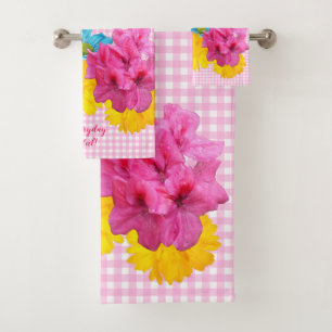 Fleurs et En vichy roses