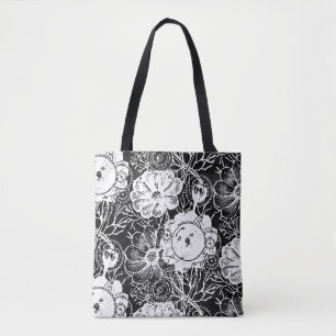 Fleurs Et Engrenages Sac fourre-tout Blanc