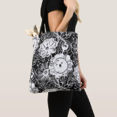 Fleurs Et Engrenages Sac fourre-tout Blanc (De près)