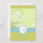 Fleurs et Faire-part de mariage d'abeilles bleues  (Dos)