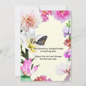 Fleurs et Faire-part de mariage papillon (Dos)