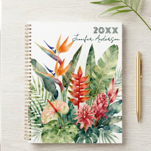 Fleurs et feuillages botaniques tropicaux à l'aqua