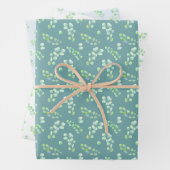 Fleurs et feuilles bleu vert (En situation)