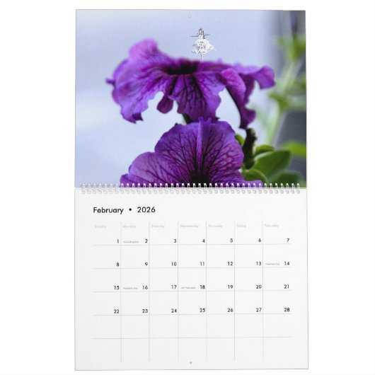 FLEURS ET FLEURS D'OMBRE 2025 CALENDRIER (Feb 2026)