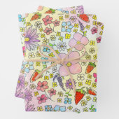 Fleurs et fraises Papier d'enveloppement (En situation)