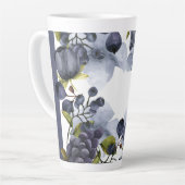 Fleurs et fruits bleus dans le cadre Latte Mug (Angle gauche)