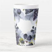 Fleurs et fruits bleus dans le cadre Latte Mug (Devant)