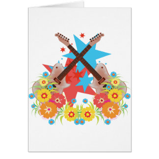 Fleurs et guitares roses