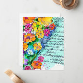 Fleurs et lettres Cartes de notes (Devant/Arrière en situation)