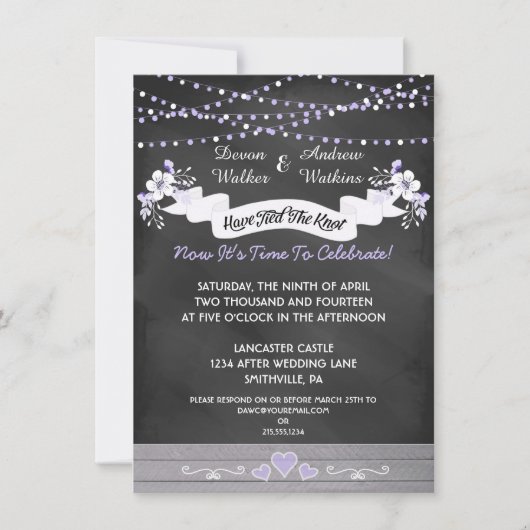Fleurs et lumières Invitation de mariage après-cér (Devant)