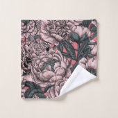 Fleurs et moisissures de pivoines roses (Gant de toilette)