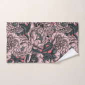 Fleurs et moisissures de pivoines roses (Serviette à main)