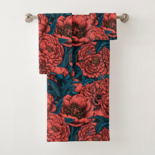 Fleurs et moisissures de pivoines rouges