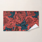 Fleurs et moisissures de pivoines rouges (Serviette à main)
