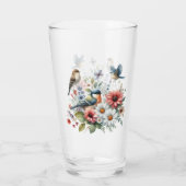 Fleurs Et Oiseaux Boire Du Verre (Dos)