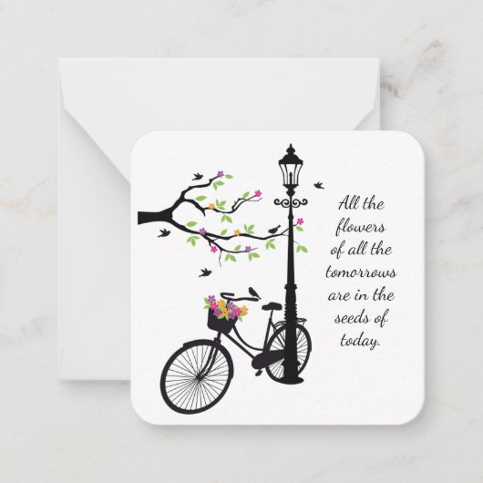 Fleurs et oiseaux carte pour notes (Devant)