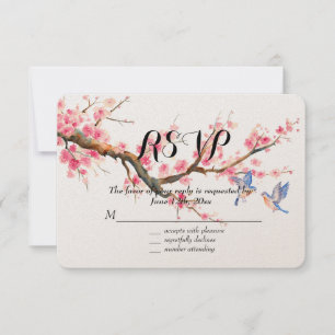 Fleurs et oiseaux en fleurs de cerisier RSVP