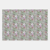 Fleurs et oiseaux enveloppant des feuilles de papi (Devant 2)