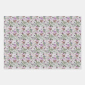 Fleurs et oiseaux enveloppant des feuilles de papi (Devant)
