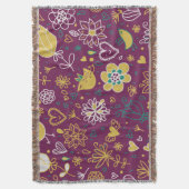 Fleurs et oiseaux Whimsical Jeter la couverture (devant Vertical)