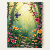 Fleurs et papillon dans une forêt tropicale enchan (Dos)