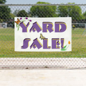 Fleurs et papillons - bannière de signe de vente (En situation)