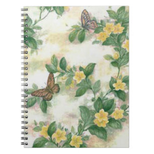 Fleurs Et Papillons Carnet Spiral