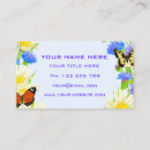 Fleurs et papillons Carte de visite Design frais (Dos)