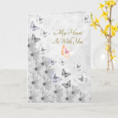 Fleurs et papillons Carte Sympathie / Condolence (Fleur jaune)