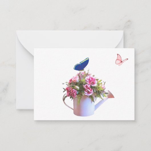 Fleurs Et Papillons Cartes De Notes (Devant)