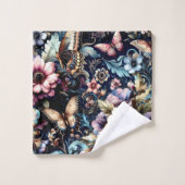 Fleurs et papillons de printemps antiques (Gant de toilette)