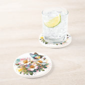 Fleurs et papillons Dessous de verre de grès (Côté)