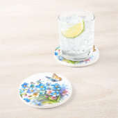 Fleurs et papillons Dessous de verre de grès (Côté)
