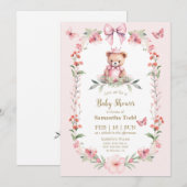 Fleurs et Papillons : Invitation de Bienvenue pour (Devant / Derrière)